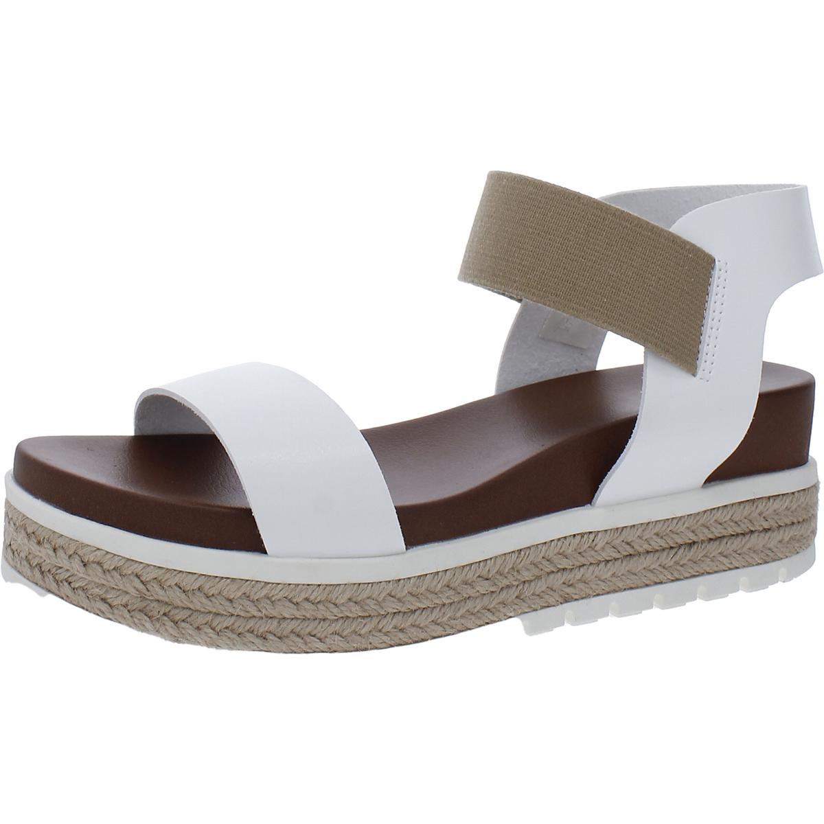 Kandice Faux Leather Ankle Strap Wedge Sandals