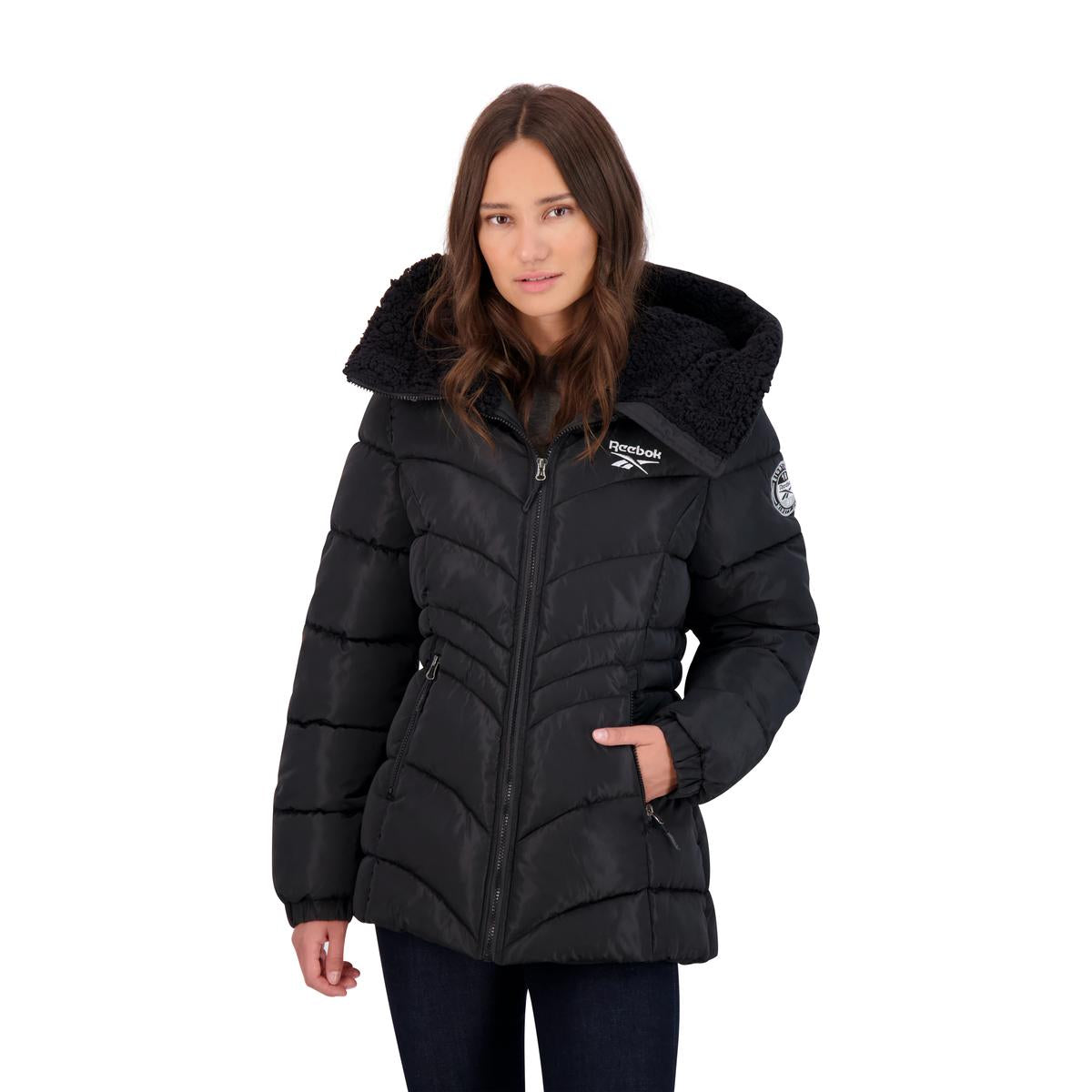 Puffer Coat for Women-Warm Winter Jacket with Sherpa Lined Hood