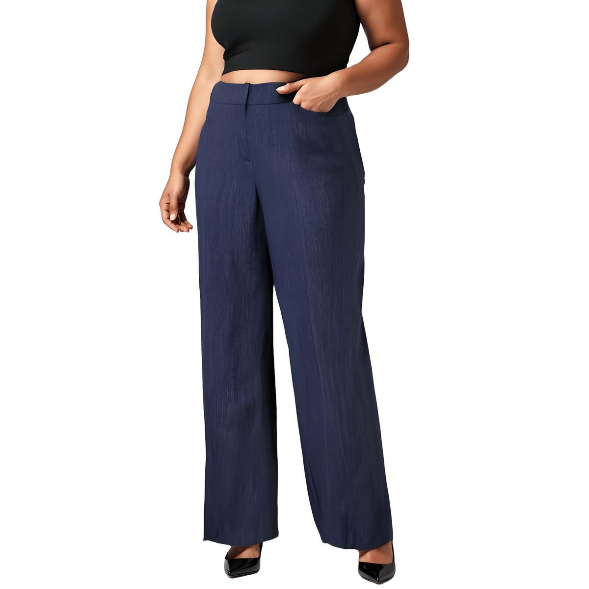 Plus High Rise Work Wear Straight Leg Pants