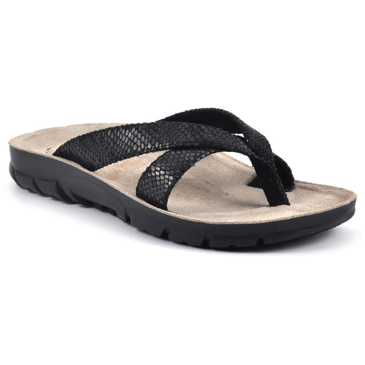 Best Of Faux Leather Thong Footbed Sandals