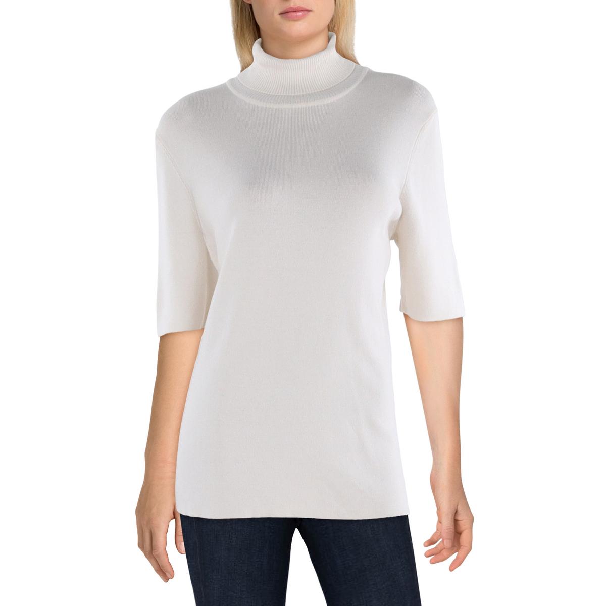 Plus Short Sleeve Knit Turtleneck Sweater