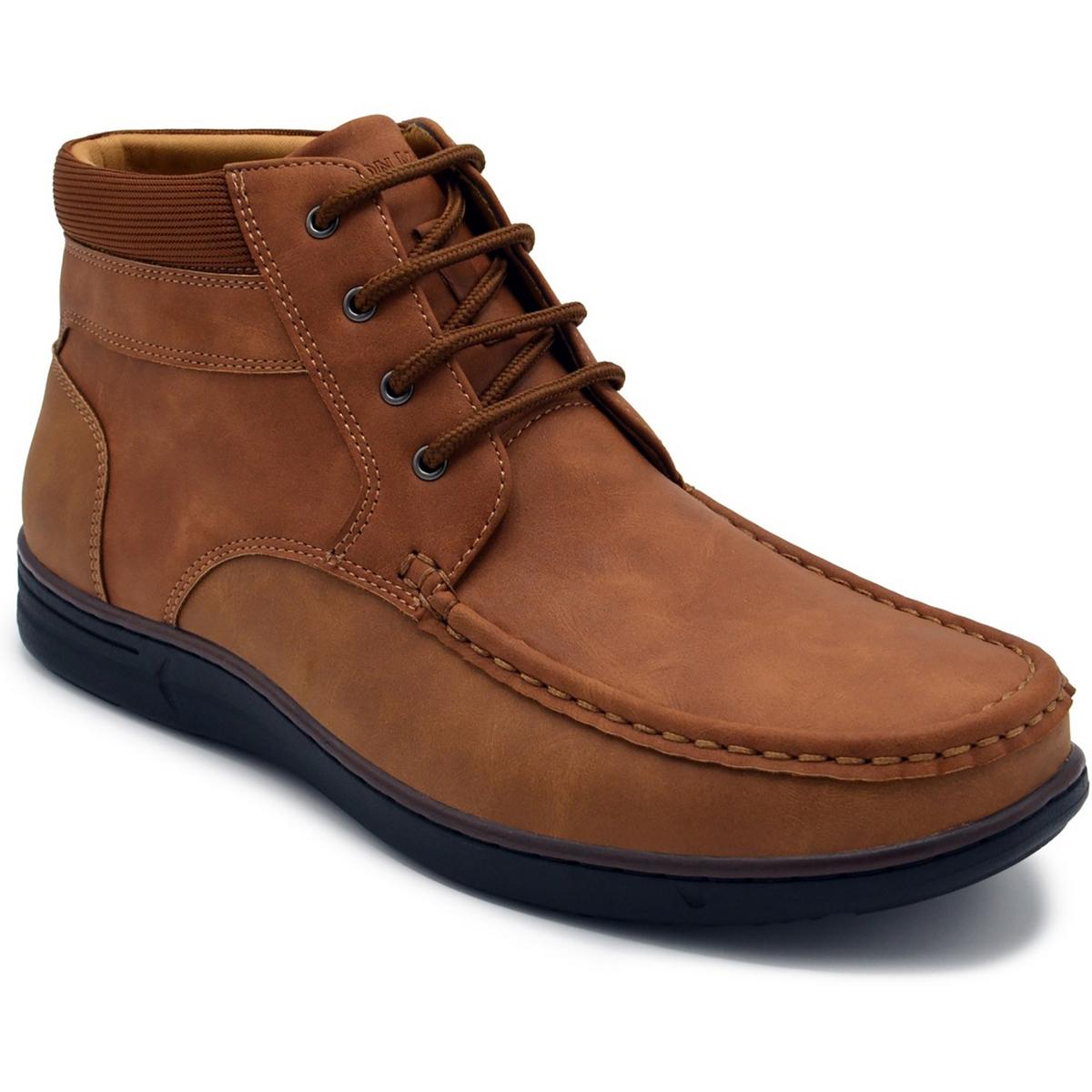 Hertel Lace-Up Faux Leather Chukka Boots