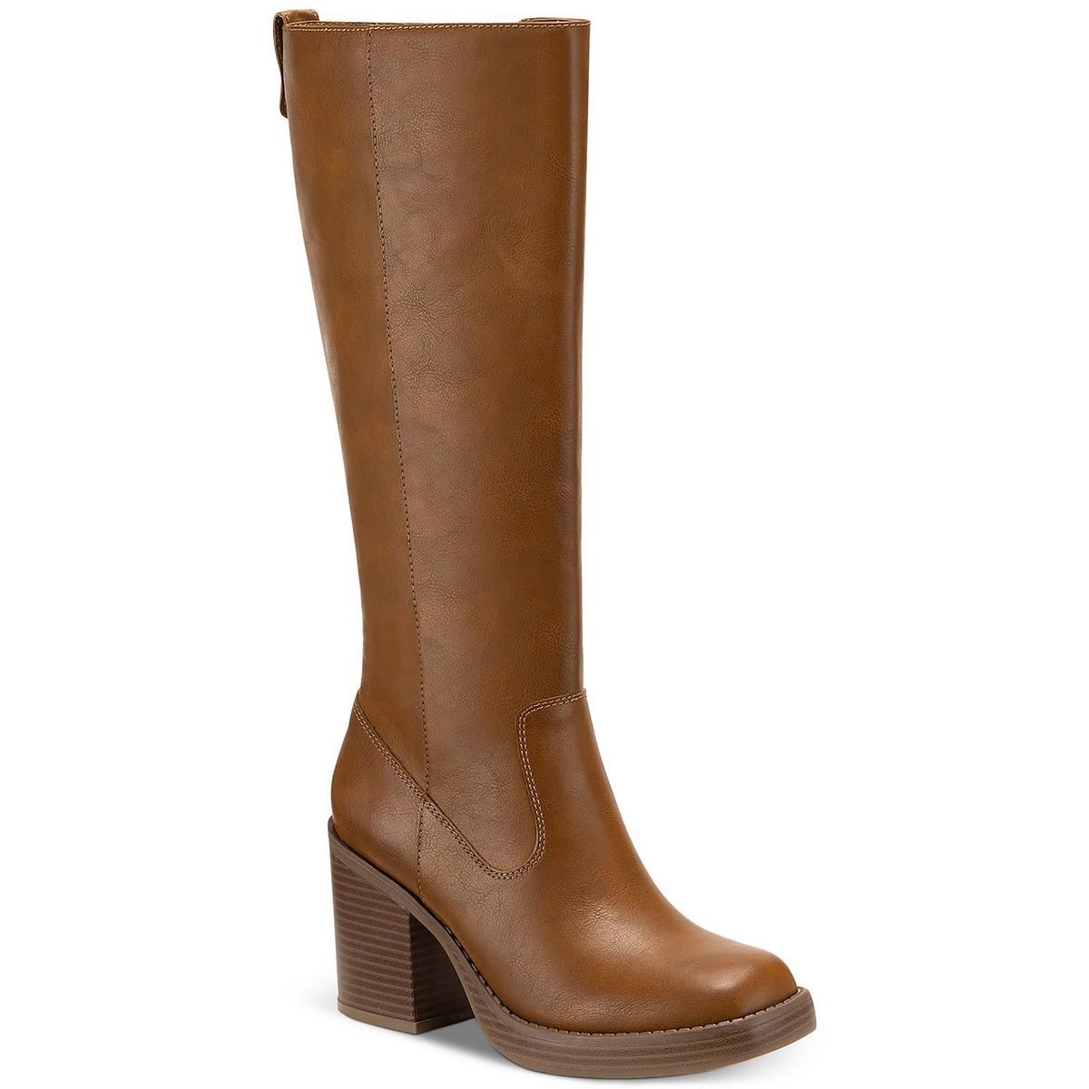 Aiimee Faux Leather Side Zip Knee-High Boots