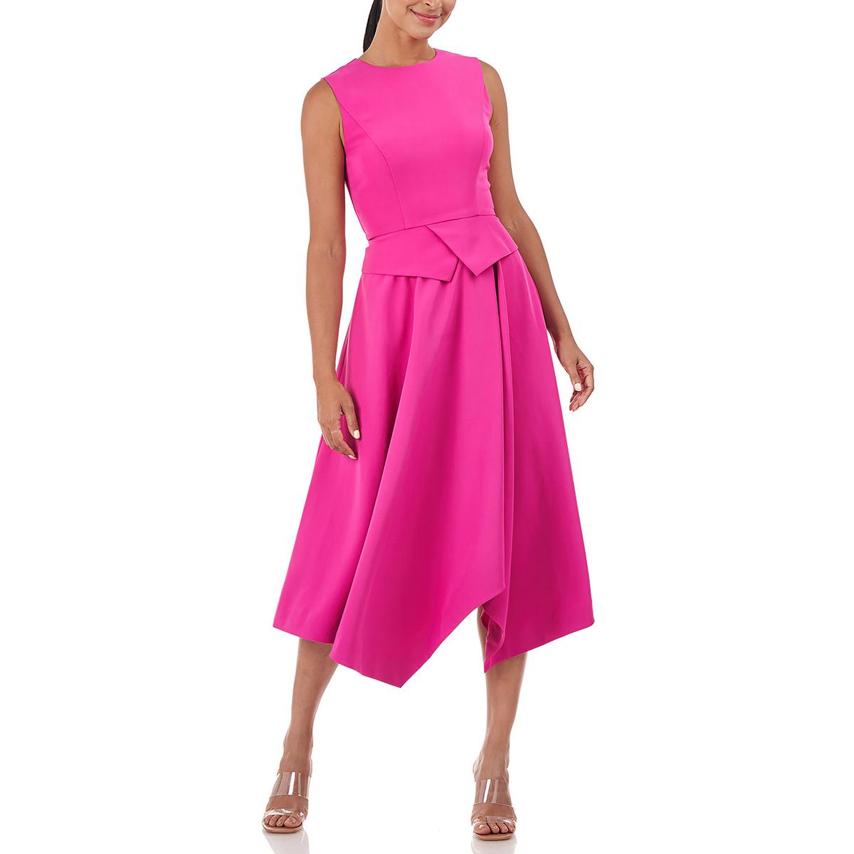 Midi Handkerchief Hem Cocktail and Party Dress