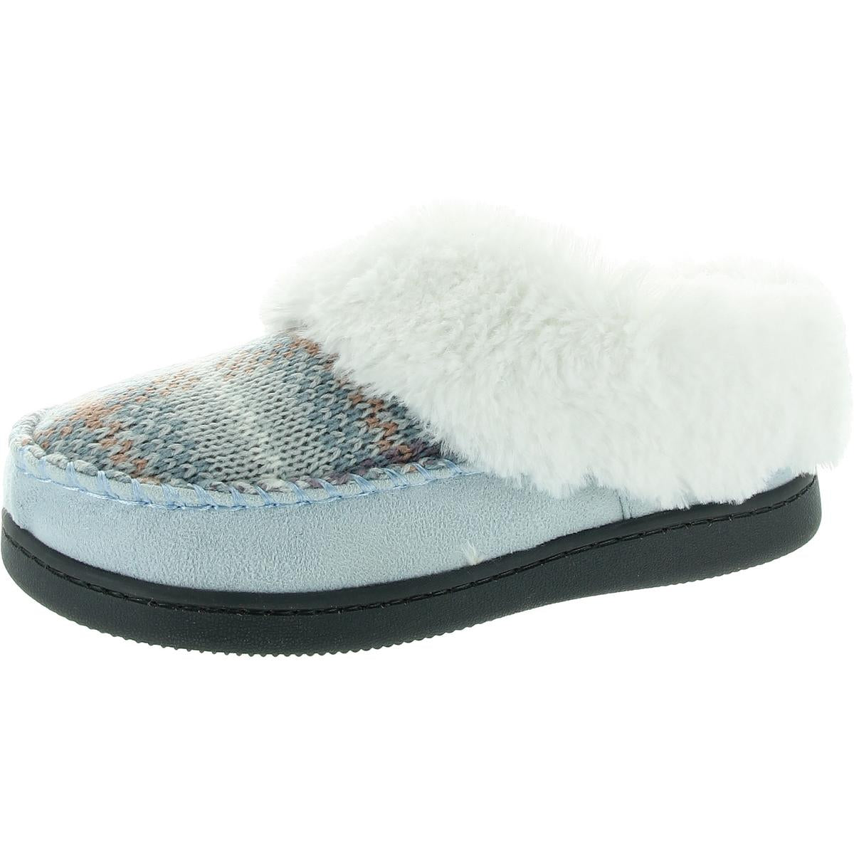 MINERVA Faux Fur Lined Faux Fur Moccasin Slippers
