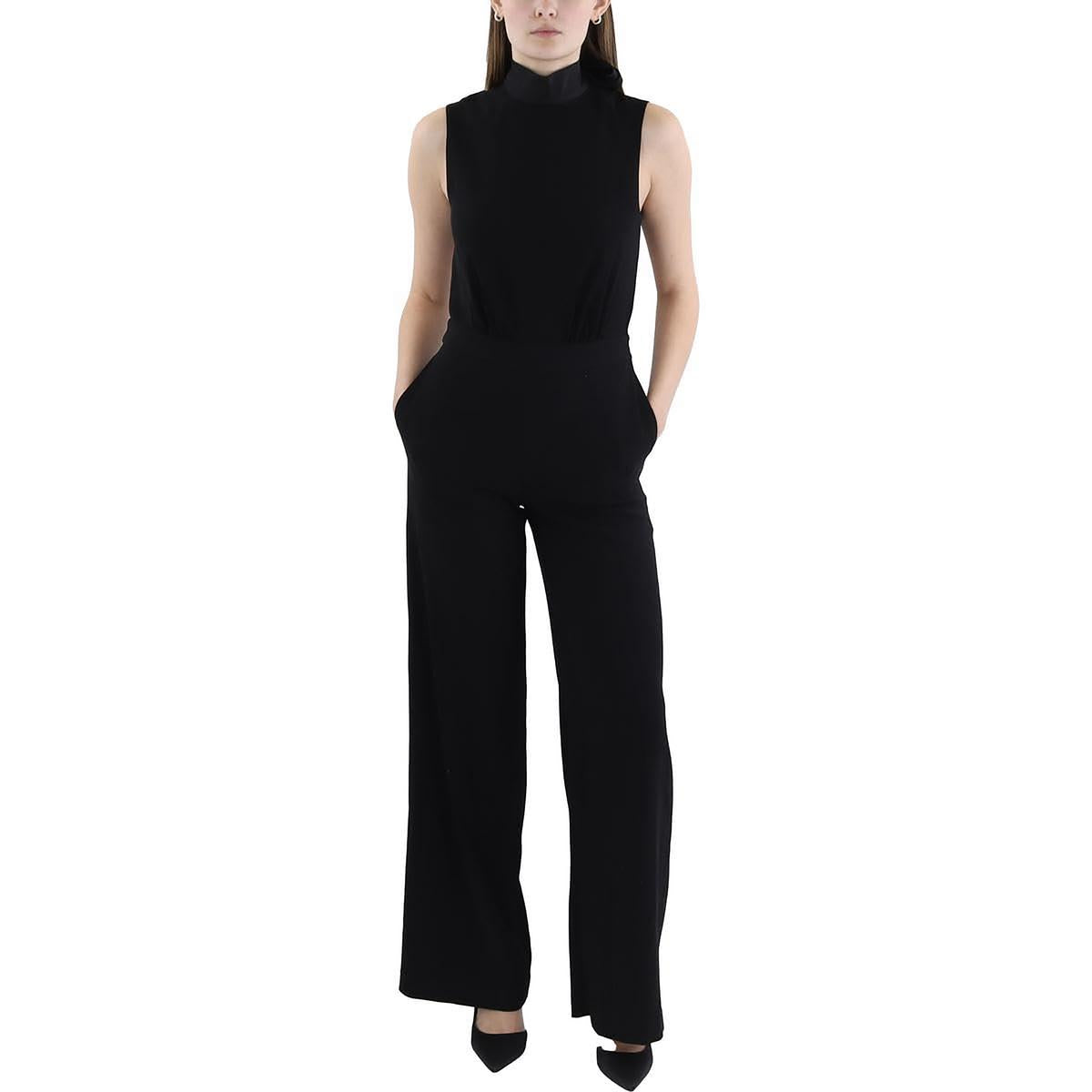 Wide Leg Mock Neck Jumpsuit
