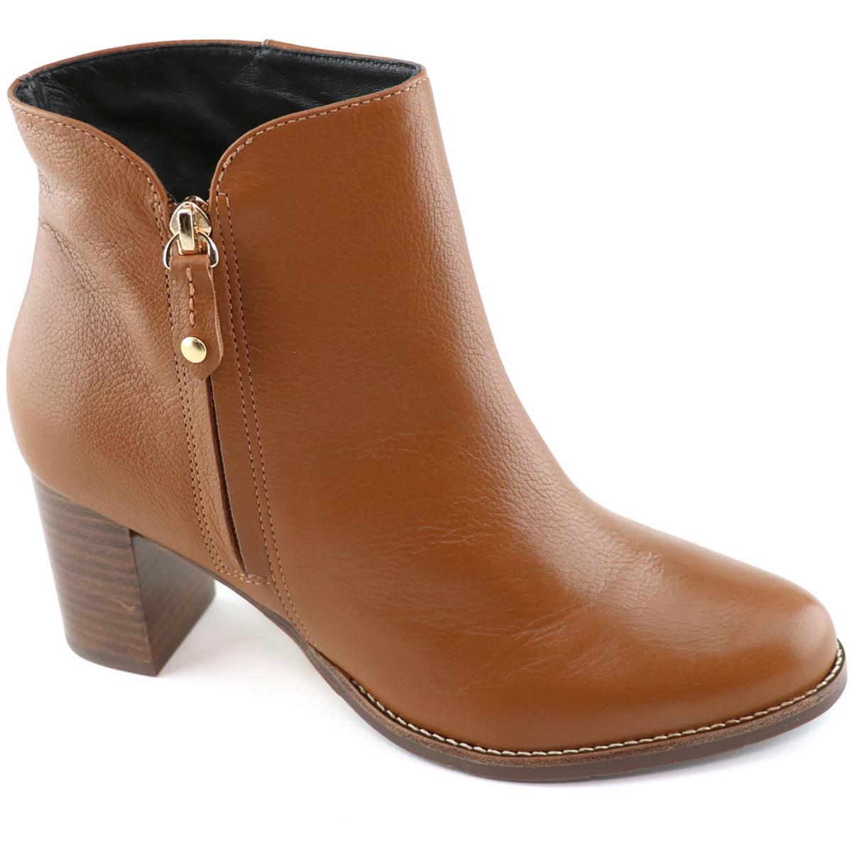 Grand Central Leather Zip Up Ankle Boots