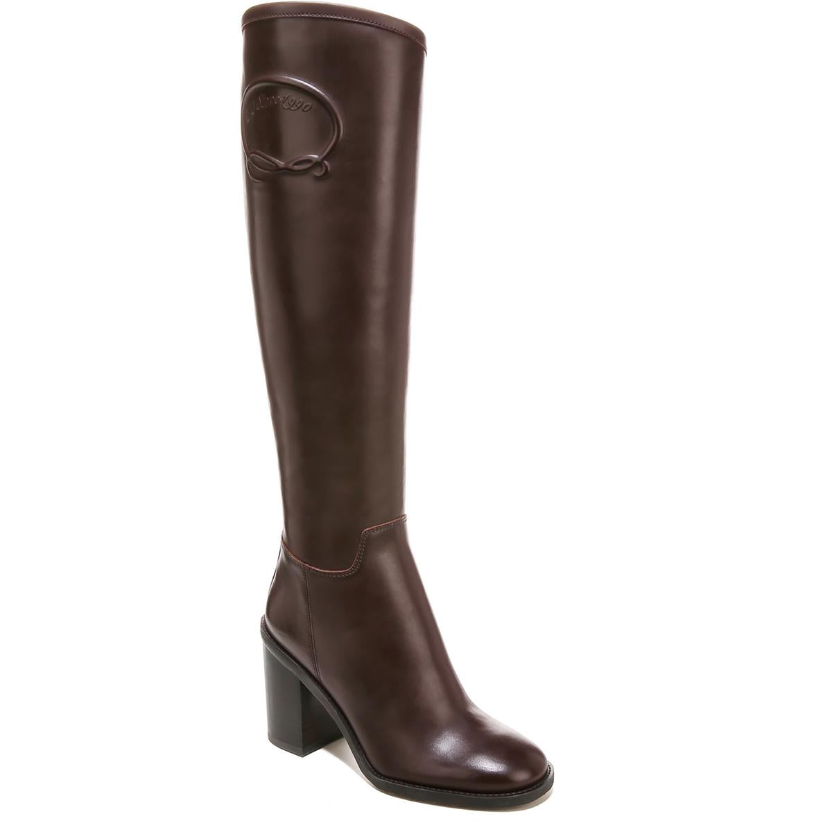 Rivettall Leather Knee-High Boots