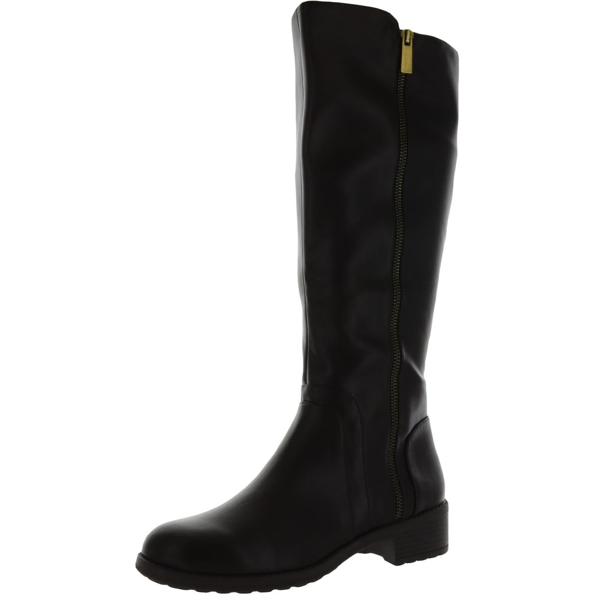 GARRIGAN Faux Leather Zip Up Knee-High Boots