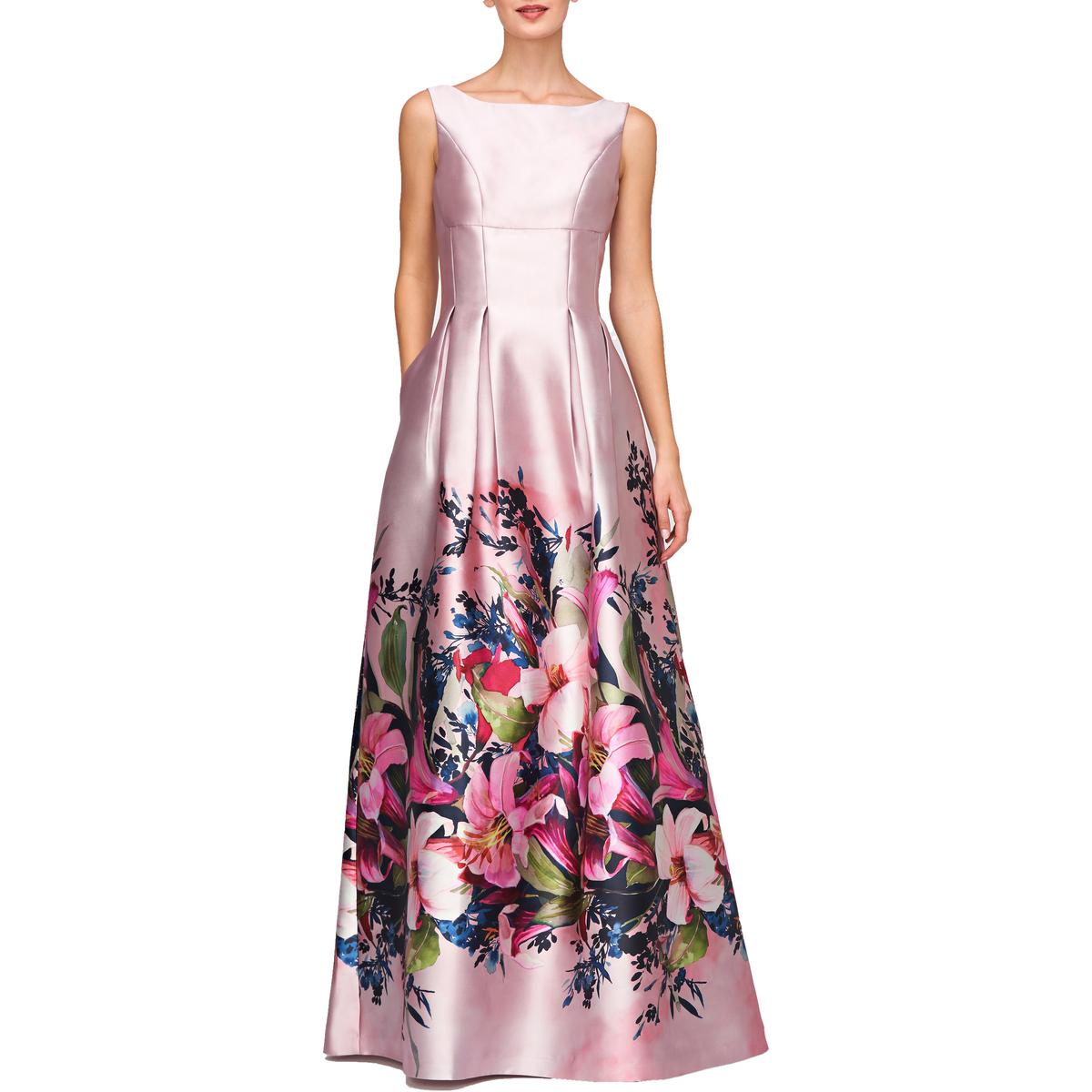 Floral Print Long Evening Dress