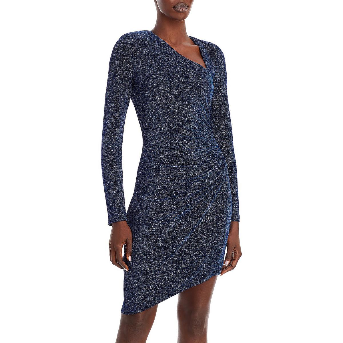 Metallic Asymmetric Cocktail and Party Dress