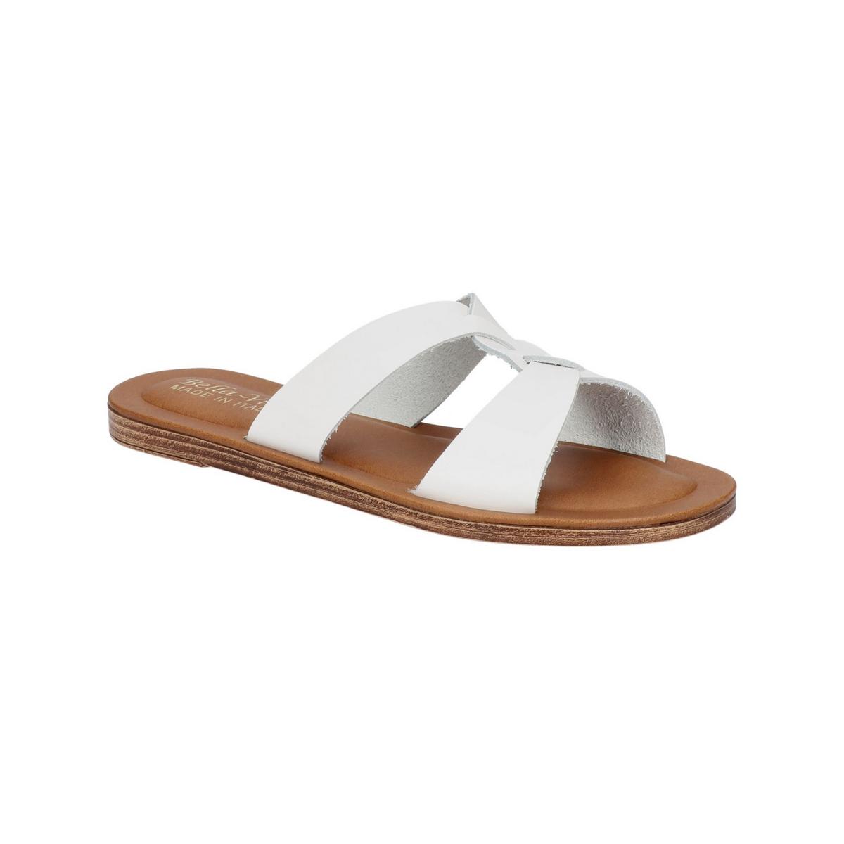 Dov-Italy Leather Slip On Slide Sandals