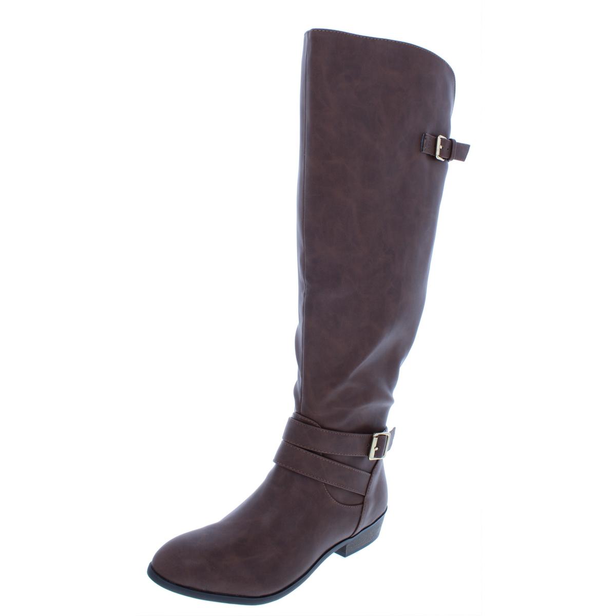 Carleigh Wide Calf Faux Leather Riding Boots