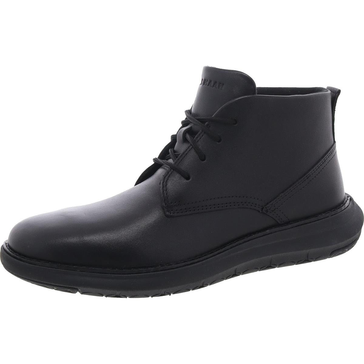 Cushioned Footbed Faux Leather Chukka Boots