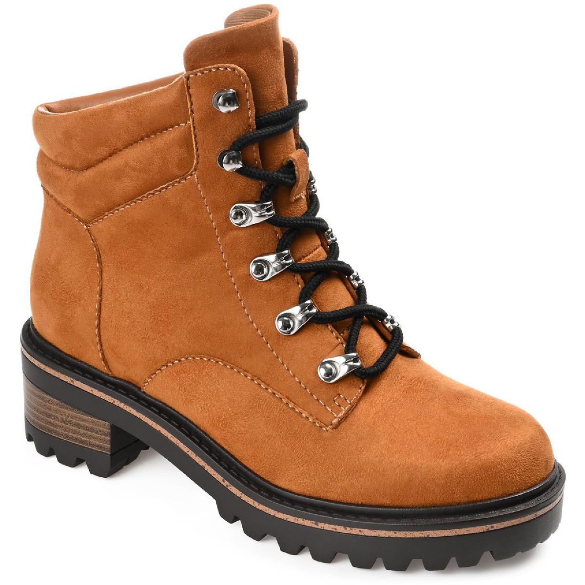 Nyia Faux Leather Lugged Sole Hiking Boots