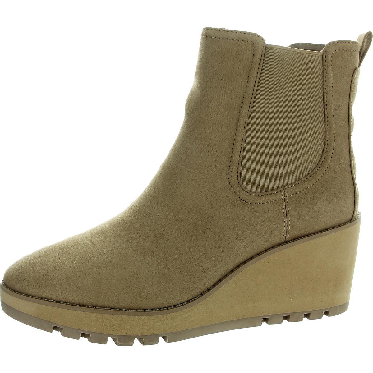 Portia Zipper Microfiber Wedge Boots