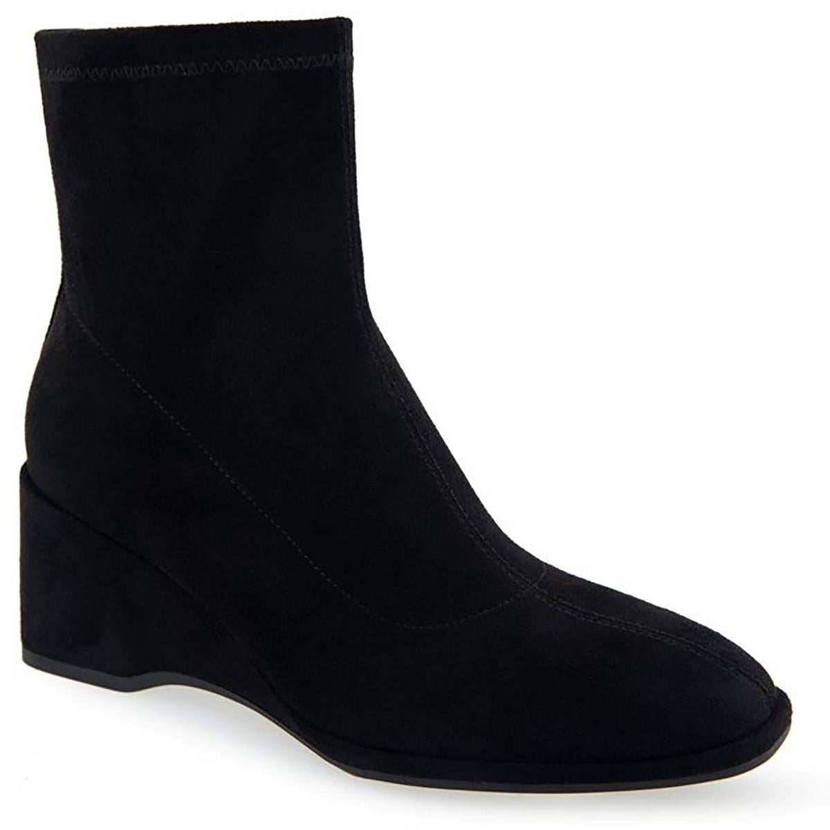 ANOUK Faux Suede Laceless Wedge Boots