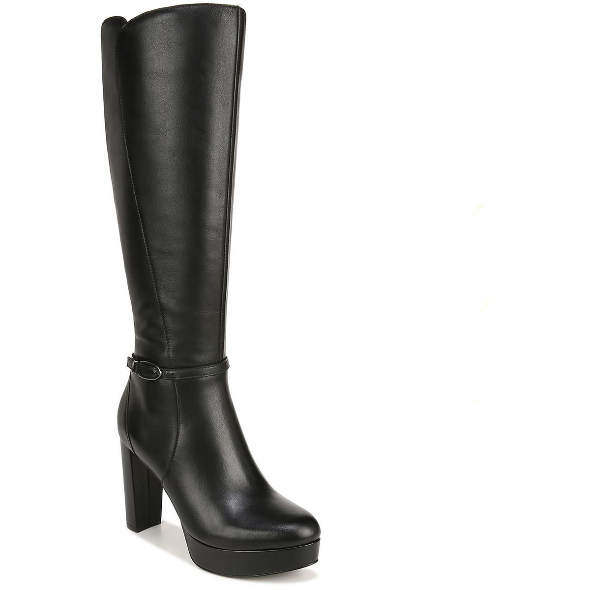 Leather Wide Calf Knee-High Boots
