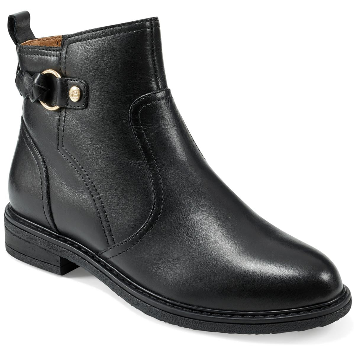 Jules Leather Almond Toe Ankle Boots