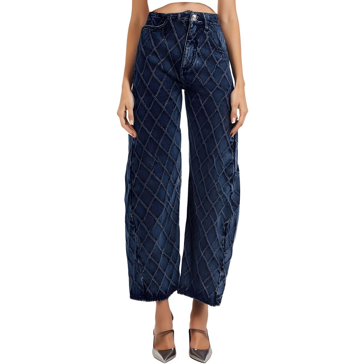 Charlie Pattern Denim Wide Leg Jeans