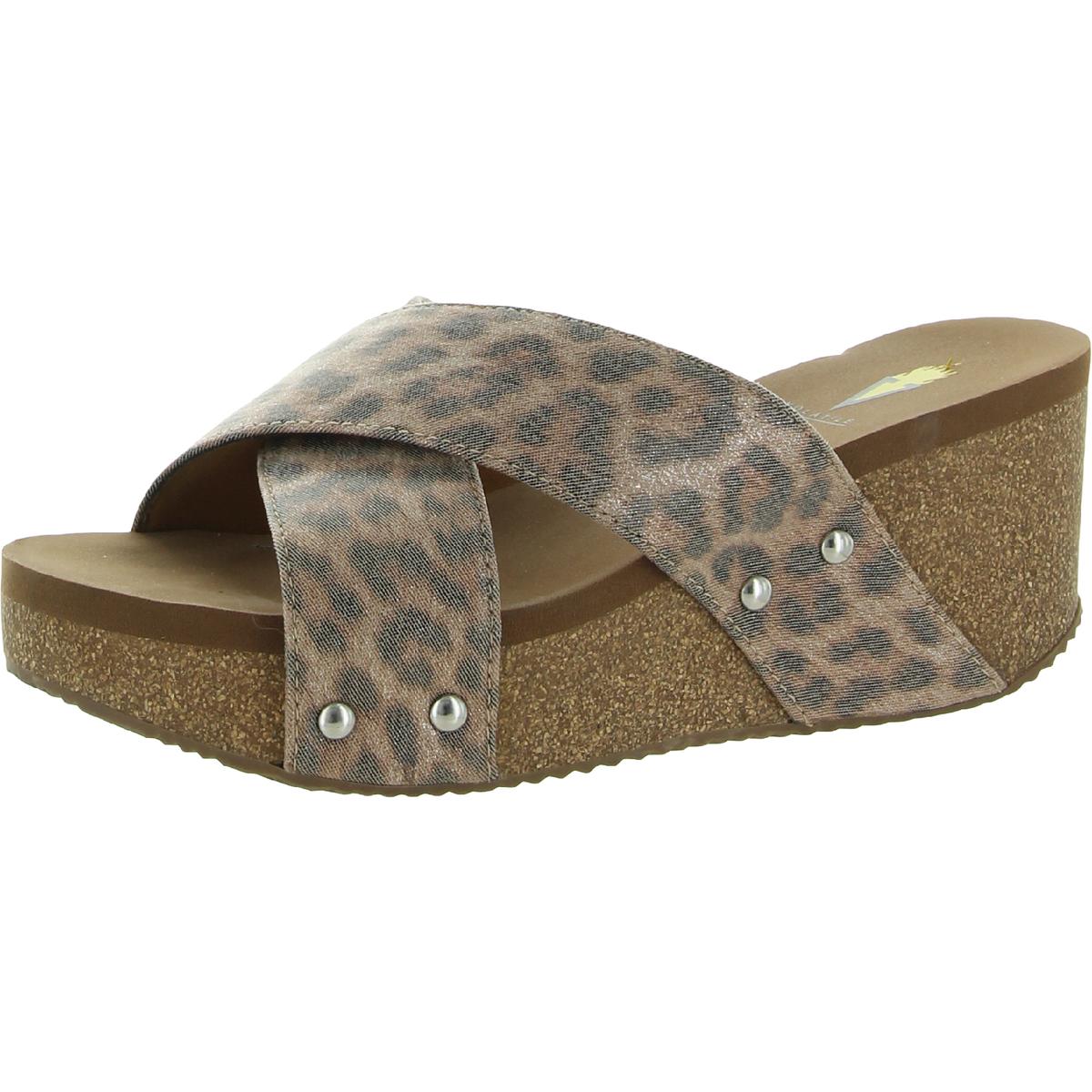 Riverside Faux Leather Slip On Platform Sandals